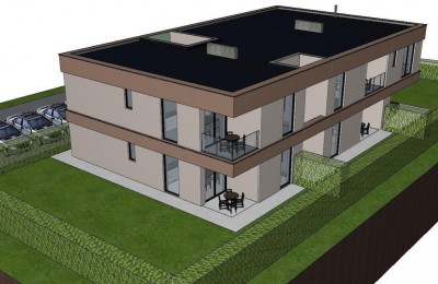 Stan sa dvije spavaće sobe, na prvome katu zgrade udaljene samo 2 km  od mora - u izgradnji